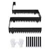 Front. VEVOR - Galvanized Steel Landscape Edging, 6-Pack 40 x 10 Inch Metal Edging for Landscaping with 8 Mounting Clips - Black.