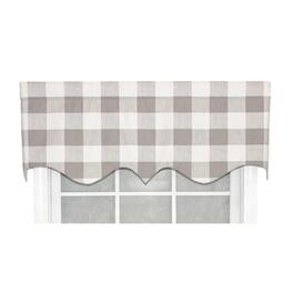 RLF Home - Grande Check Regal Style 3" Rod Pocket Valance 50" x 17" - Taupe