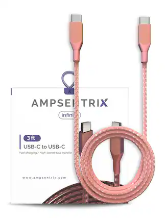 X AMPSEnTRIX
infini
3 ft USB-C to USB-C
Fast charging / high-speed data transfer
www.ampsentrix.com