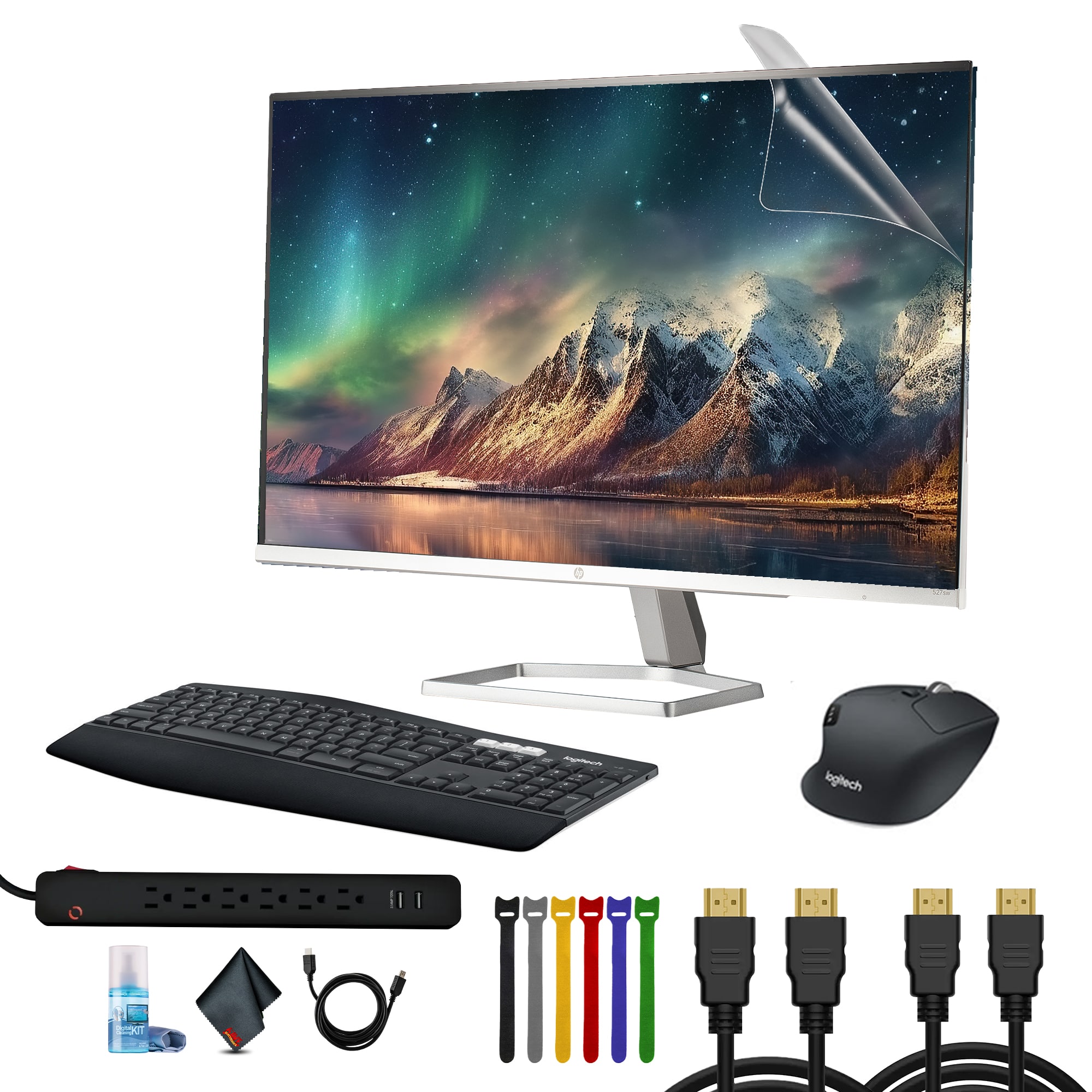 HP - Series 5 27 inch FHD White Monitor - 527sw Bundle