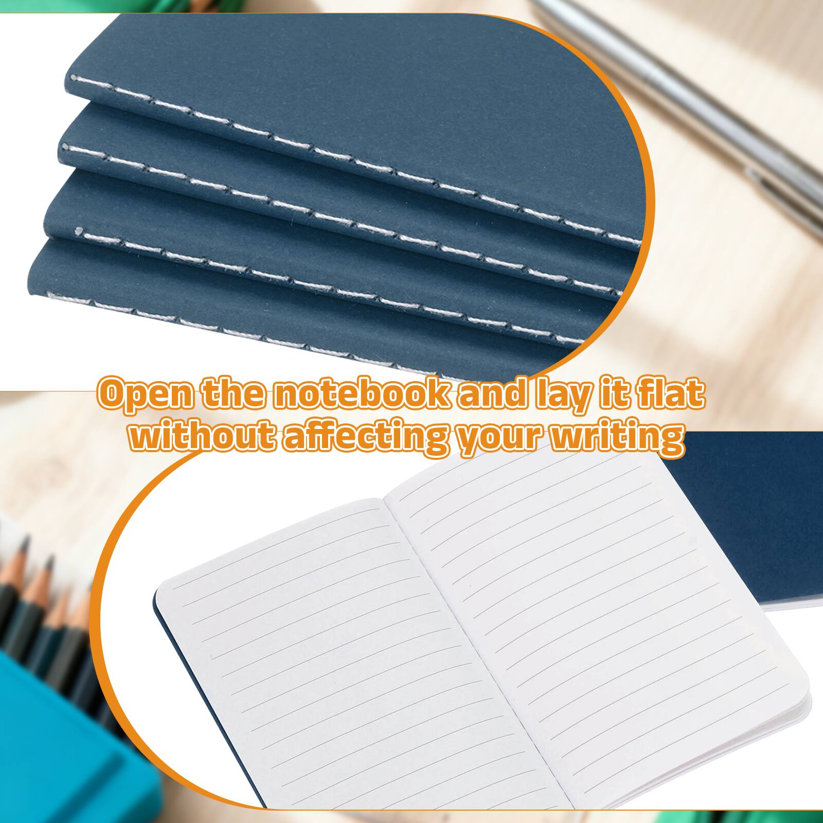 Open the notebook and lay it flat without affecting your writing