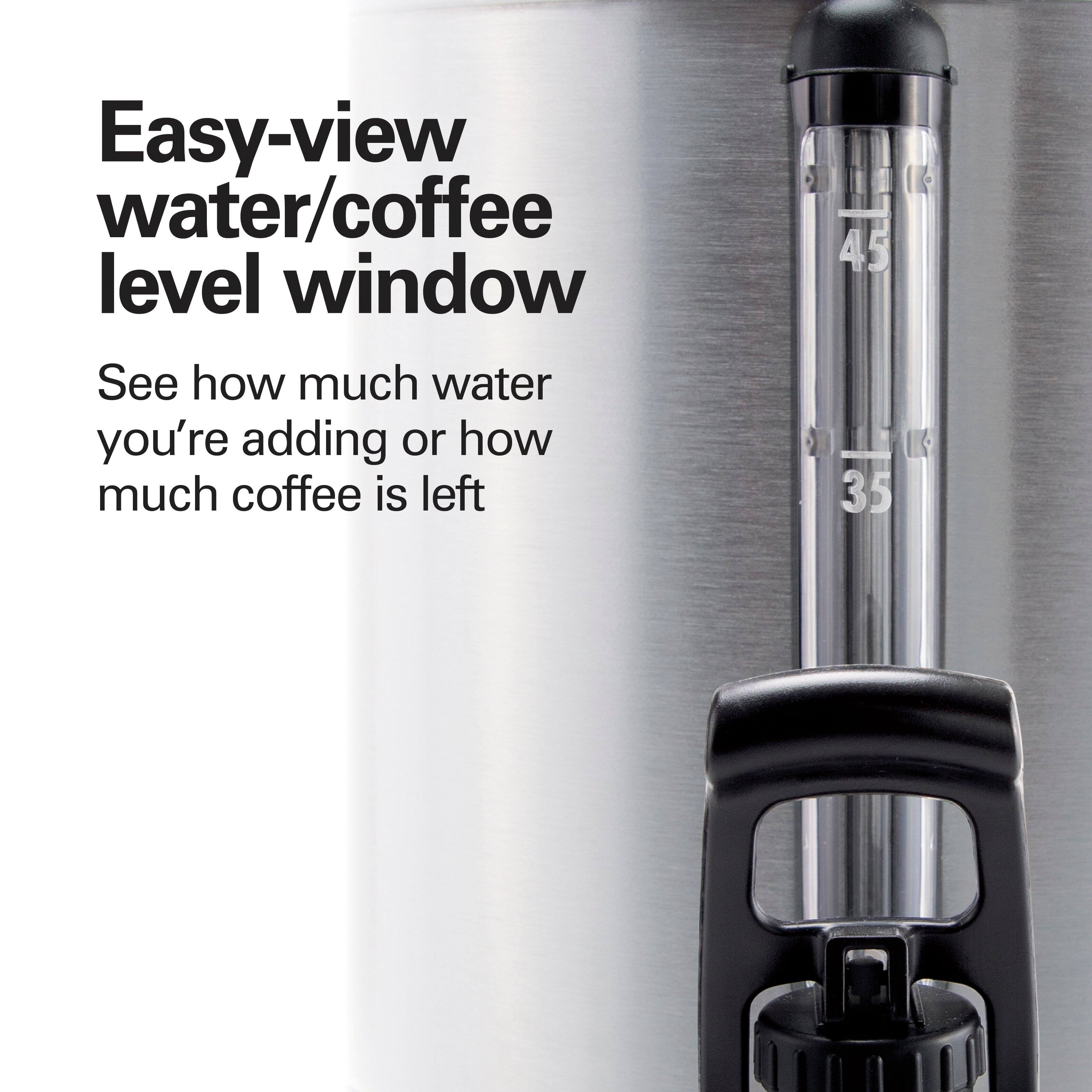 Easy-view water/coffee level window

See how much water you're adding or how much coffee is left