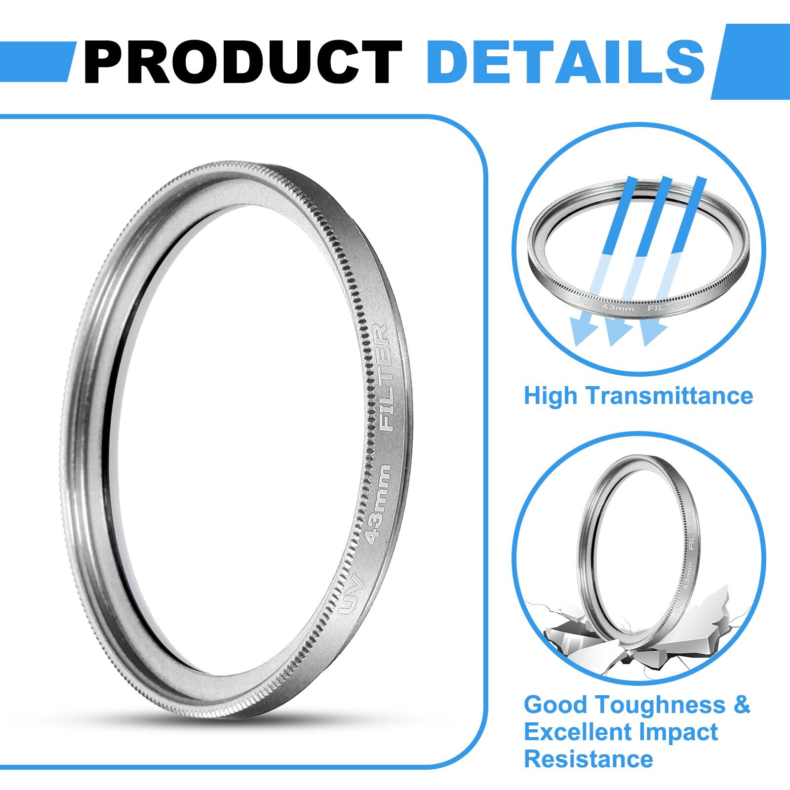PRODUCT DETAILS

- 43mm UV
- 11mm PIL
- High Transmittance
- Good Toughness & Excellent Impact Resistance