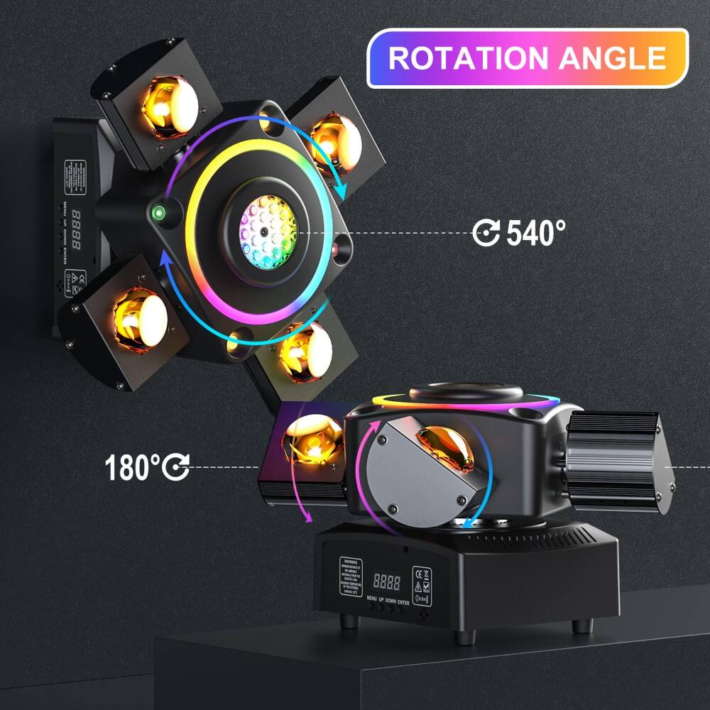 ROTATION ANGLE  
540°  

180°  

8888  
MENU / DOWN ENTER