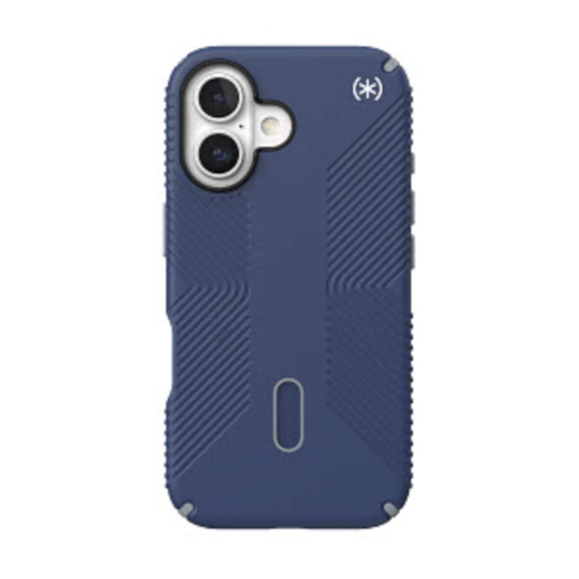 Front. Speck - Presidio2 Grip ClickLock Case with MagSafe for Apple iPhone 16 - Costal Blue.