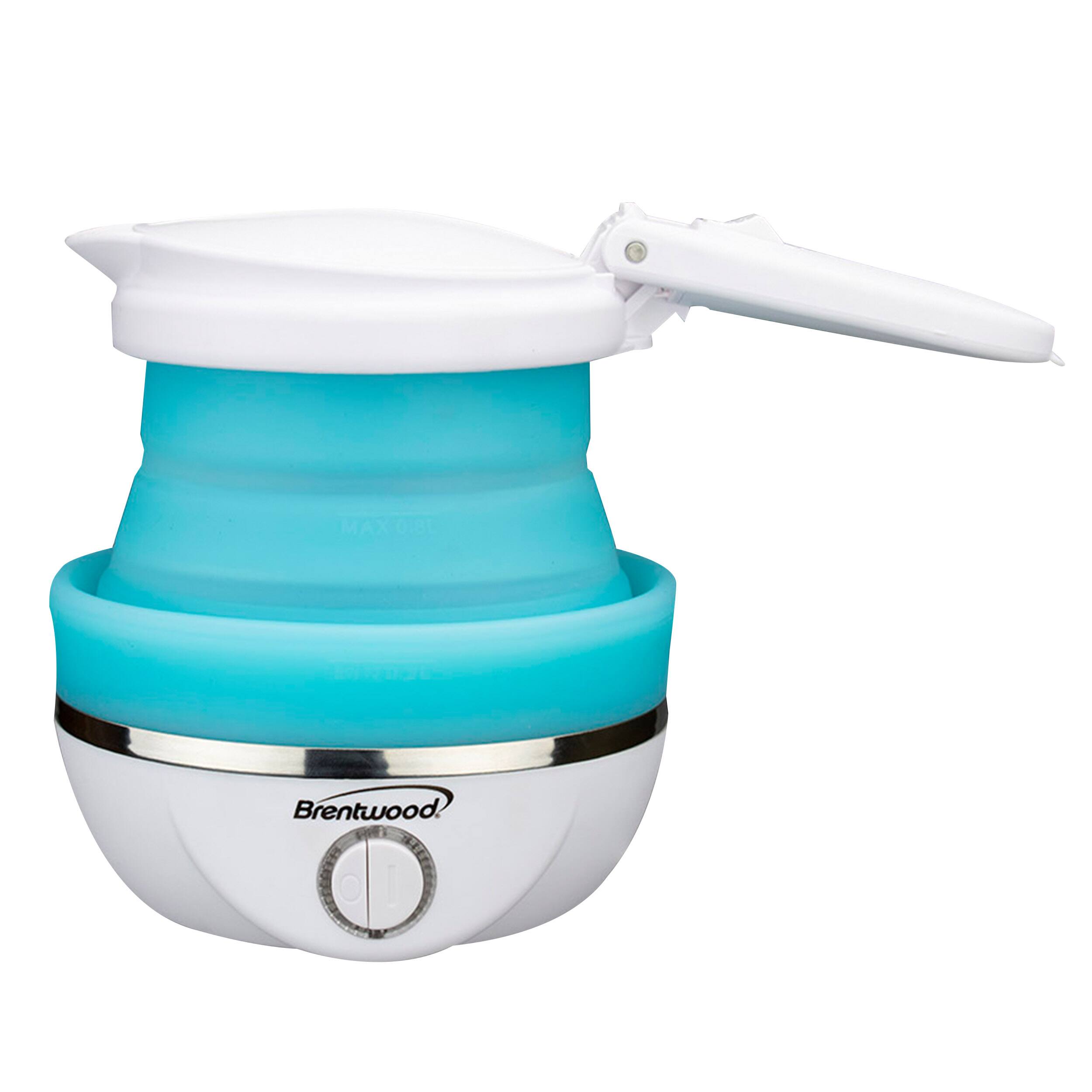 Angle. Brentwood - Brentwood Dual Voltage 3.3 Cup Collapsible Travel Kettle in Blue - Blue.