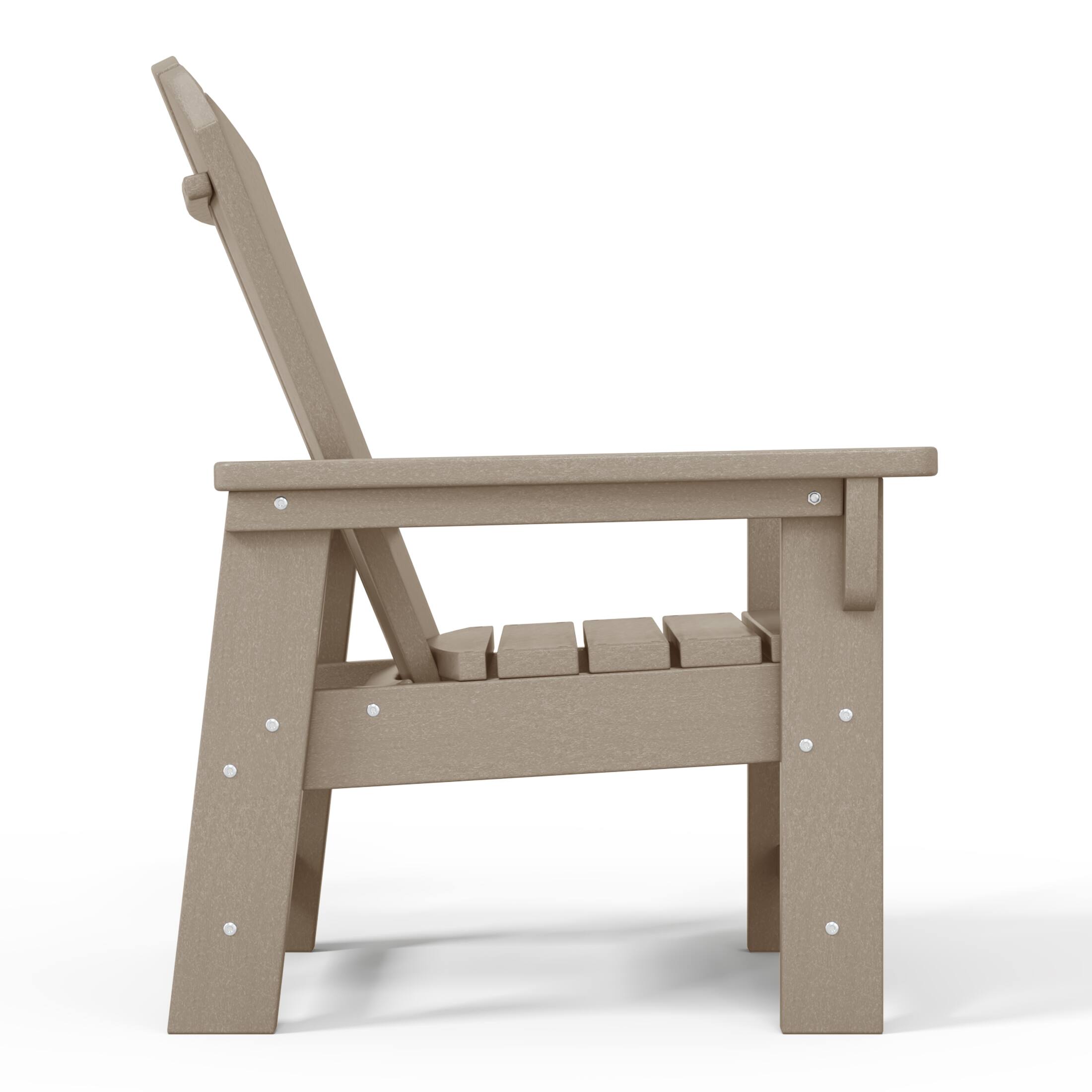Alt View 1. WestinTrends - WestinTrends Malibu Kids 3-Piece Outdoor HDPE Adirondack Chairs With Square Side Table Set - Weathered Wood.