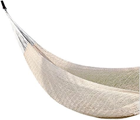 LIVEVIE - Mayan Double Hammock 118x86 in, Cotton with Nylon Harness, Carry Pouch, Indoor/Outdoor, Rainbow