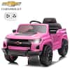Front. Winado - Licensed Chevrolet Colorado Electric Car for Kids, 12V Ride on Toys for Toddlers w/ Remote Control, Battery Powered Car - Pink.