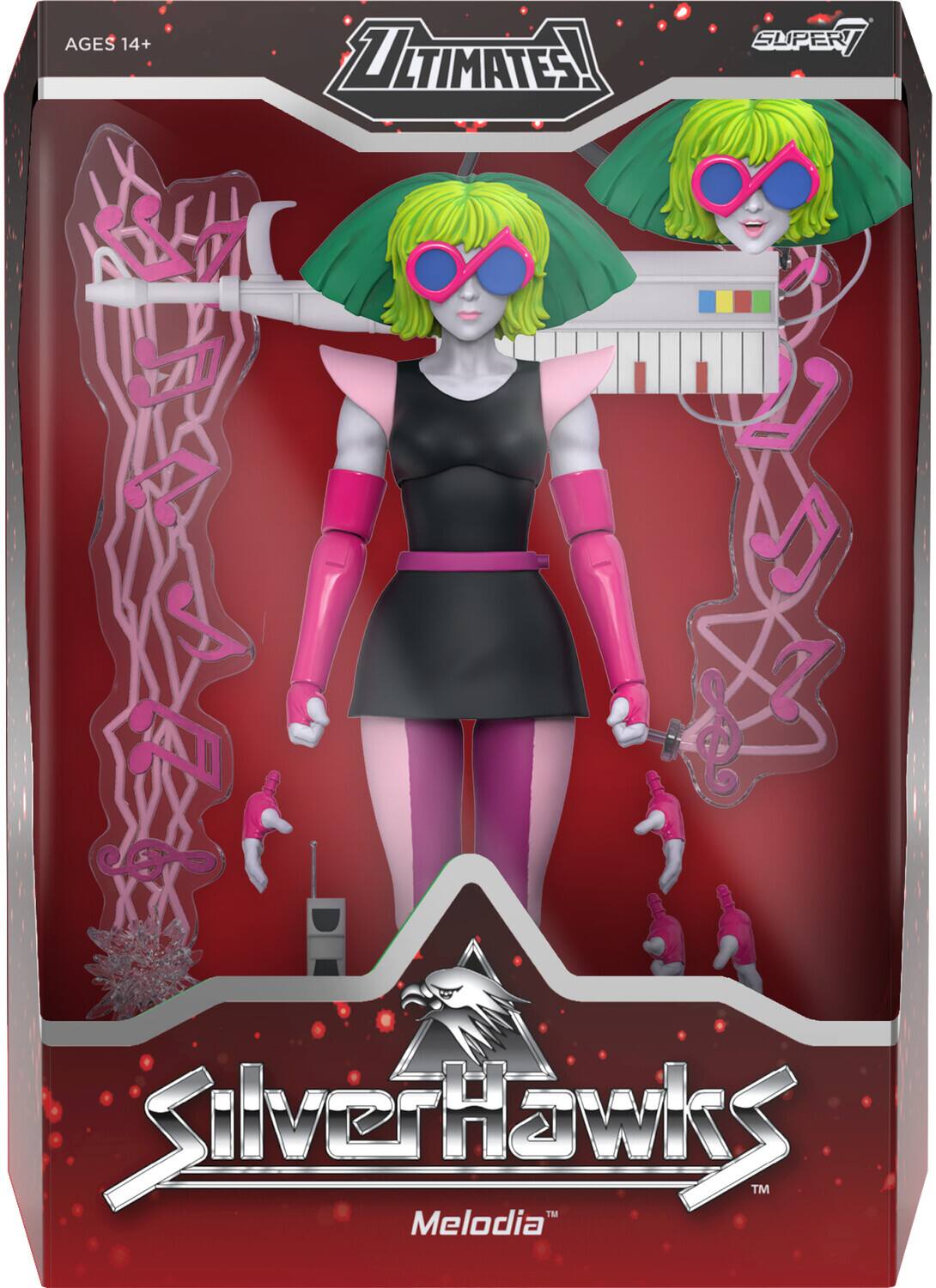 AGES 14+  
ULTIMATES!  
SUPER  
Silverhawks™  
Melodia™