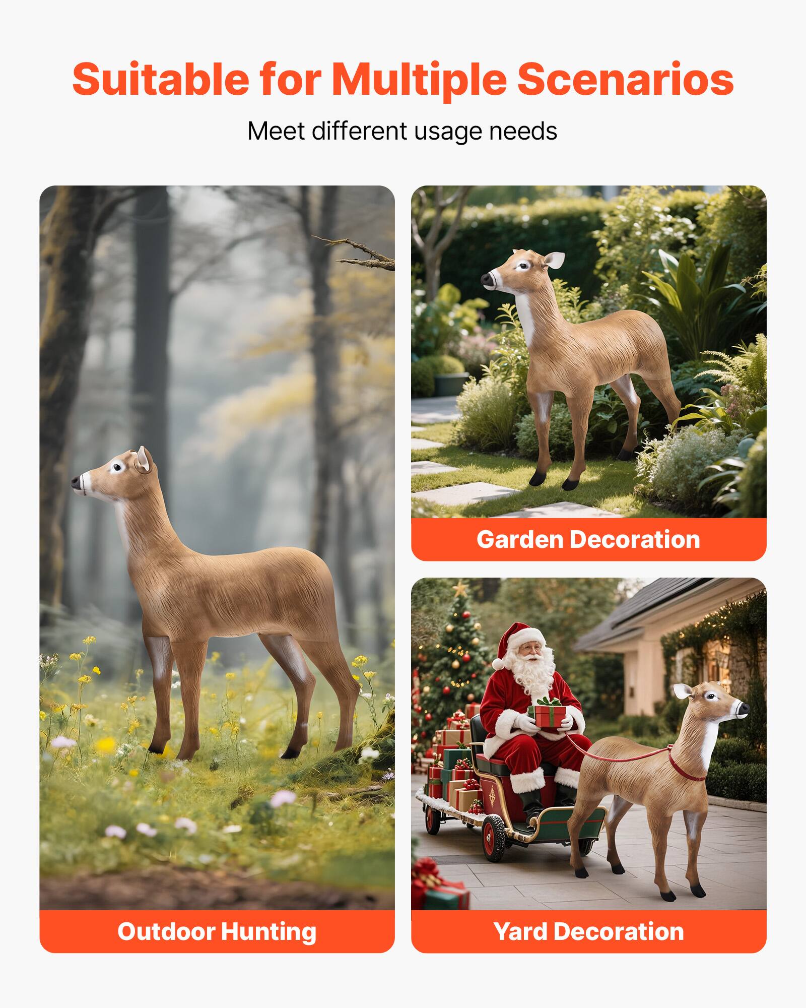 Suitable for Multiple Scenarios  
Meet different usage needs  

- Garden Decoration  
- Outdoor Hunting  
- Yard Decoration