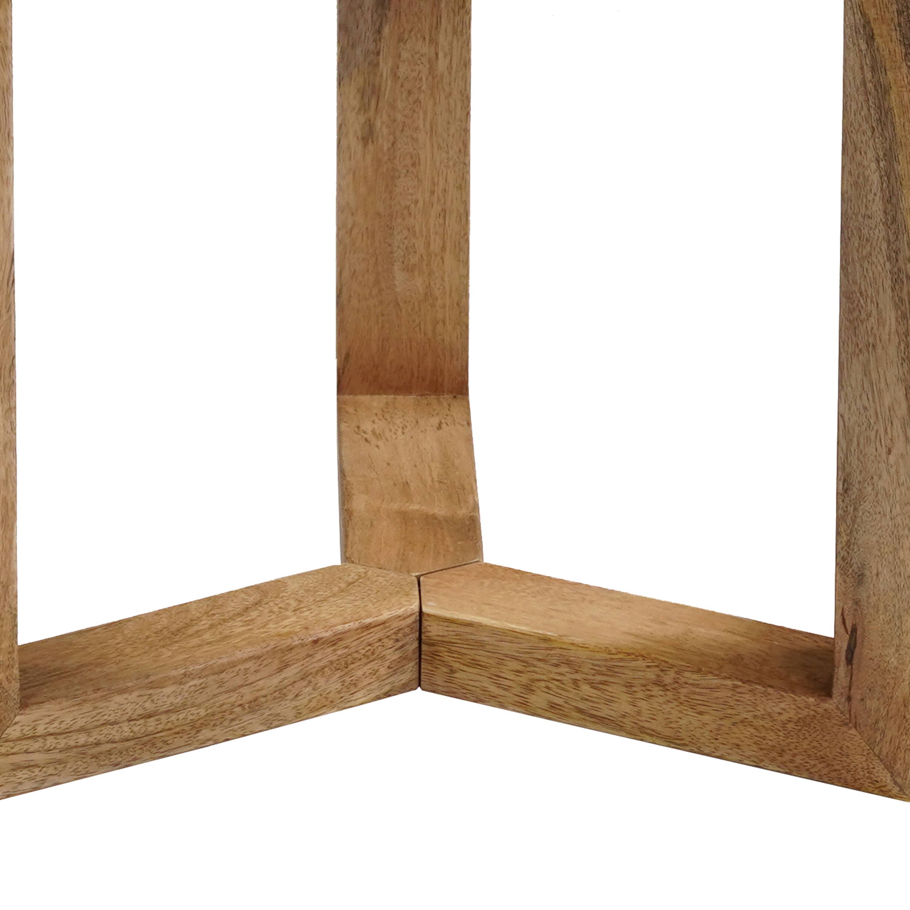 Alt View 2. Manhattan Lane - Nina 18.5" Round Handcrafted Side End Table | Natural Brown Mango Wood - Brown.