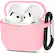 Front. Entronix - Entronix AirPods 4th Generation Case - Soft-Touch Liquid Silicone Protection - Light Pink.