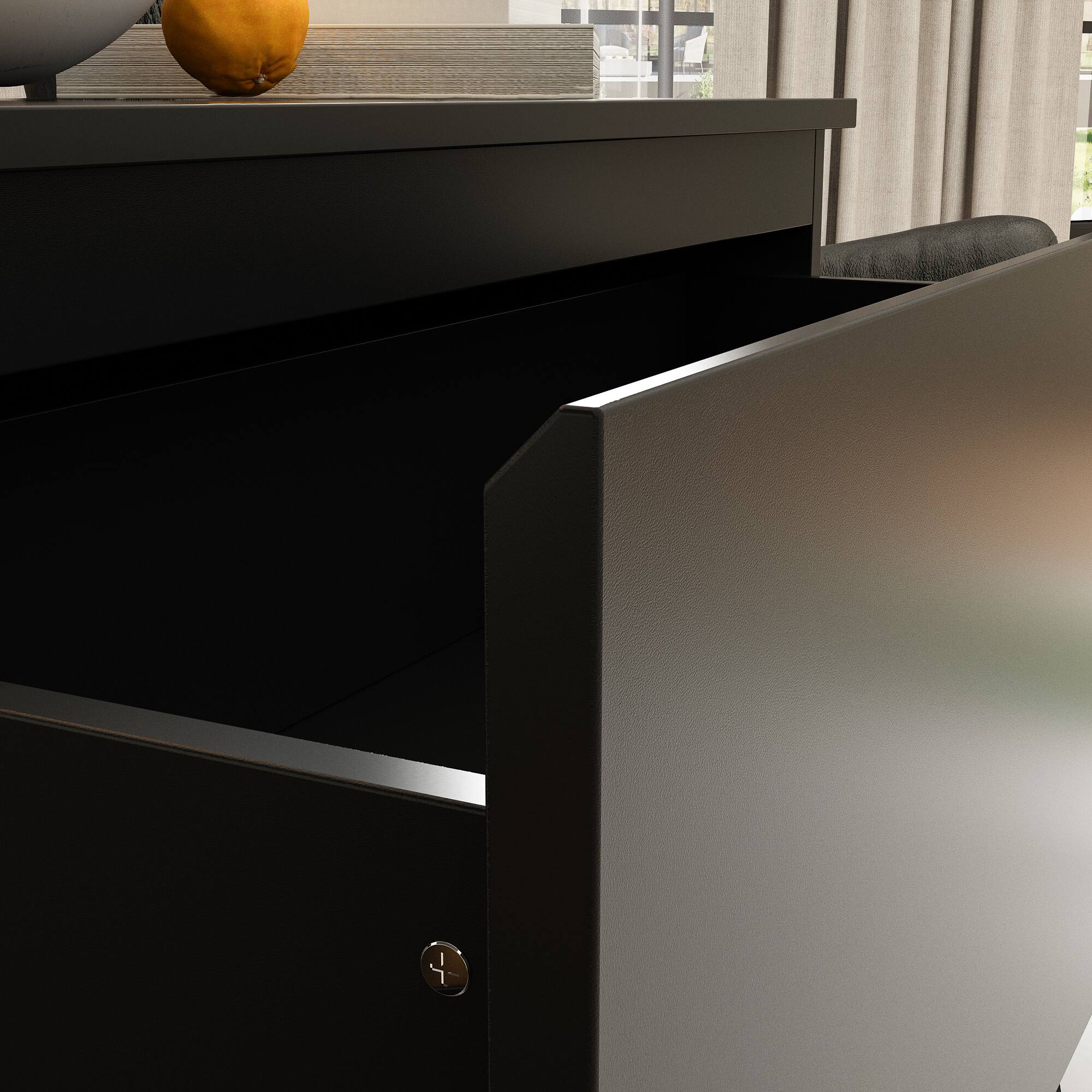 Alt View 4. FUFU & GAGA - FUFU&GAGA 3 - Drawer Dresser Compact Storage Chest Unit – Black, Ideal for Bedrooms & Living Rooms - Black.