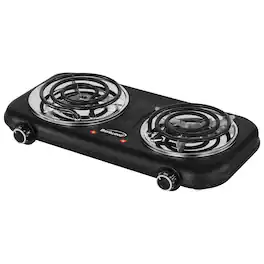 Brentwood - 1100w Countertop Double Coiled Electric Burner - Black