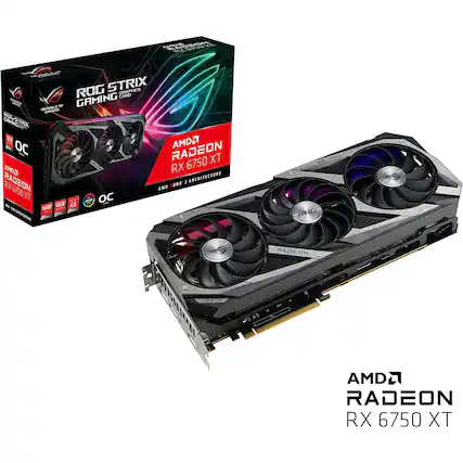 ROG STRIX GRAPHICS CARD - GAMING REPUBLIC CARD ROG STRIX AMD RADEON RX 6750 XT AM4 RX RADEON RX 6750 XT AMD 2 ARCHITECTURE RX 6750 XT