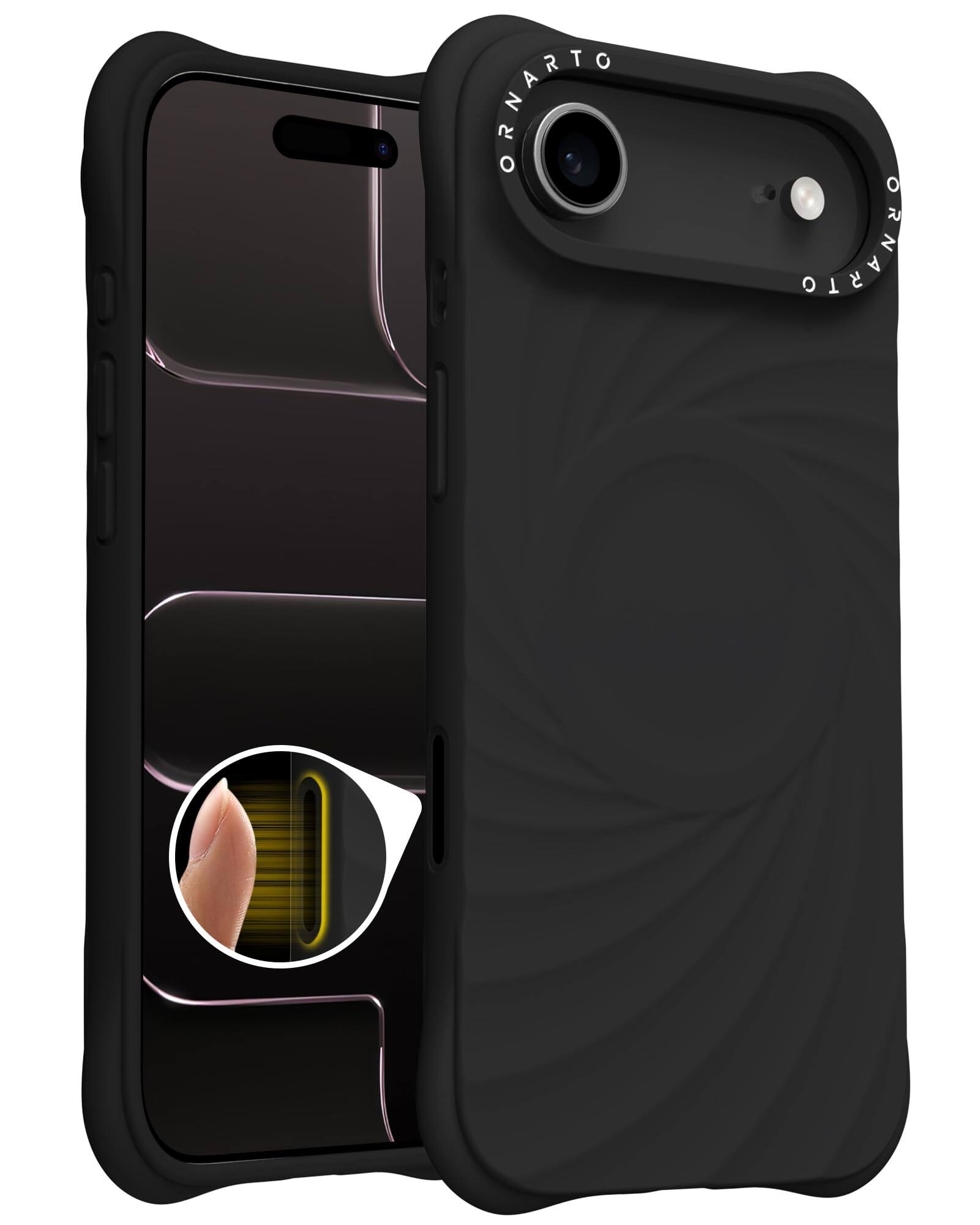 Ornarto - Vortuxe for iPhone Air Case 6.5",Compatible with MagSafe,Sleek Aesthetic Liquid Silicone Phone Cover - Black