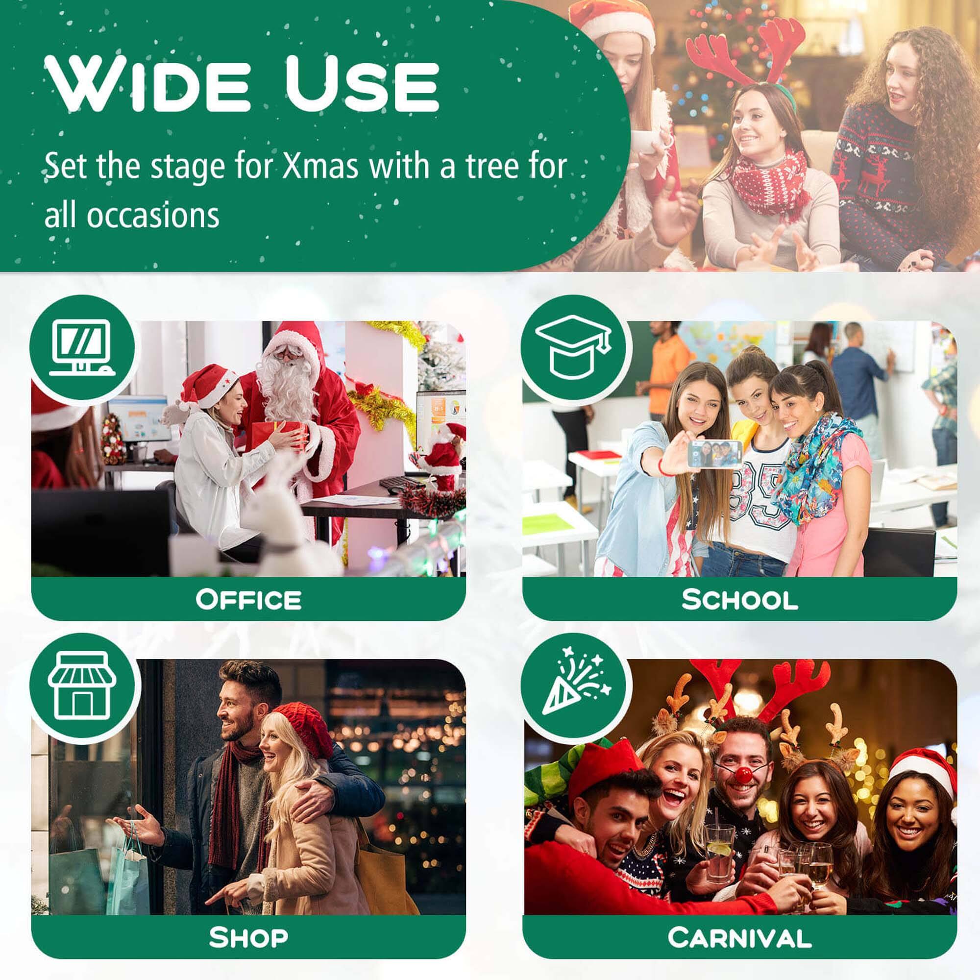 WIDE USE Set the stage for Xmas with a tree for all occasions V/A 9 OFFICE SCHOOL SHOP CARNIVAL