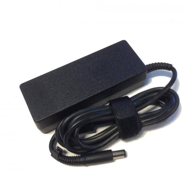 HP - 90W Smart AC Adapter - For Notebooks & Tablets - 90 W - 4.5mm(F)-7.4mm(M) dongle - Energy-efficient - Black