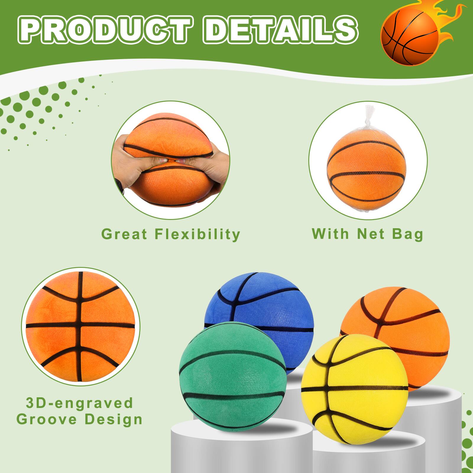 PRODUCT DETAILS

- Great Flexibility
- With Net Bag
- 3D-engraved Groove Design