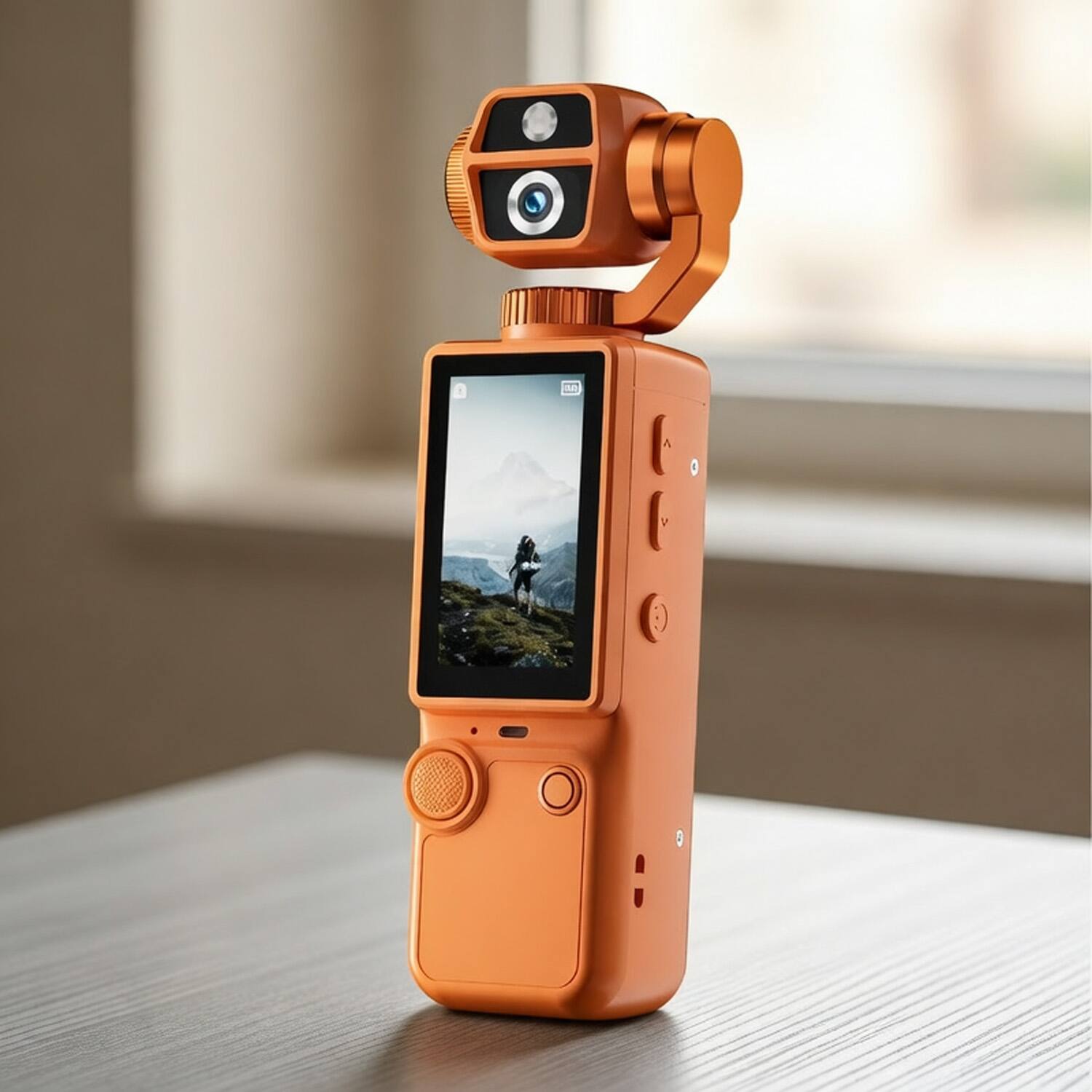 Angle. Umeiluce - 4K Ultra HD Pocket Vlogging Camera Action Gift Camera with 2.0" IPS Screen, Built-in Stereo Mic - Orange.