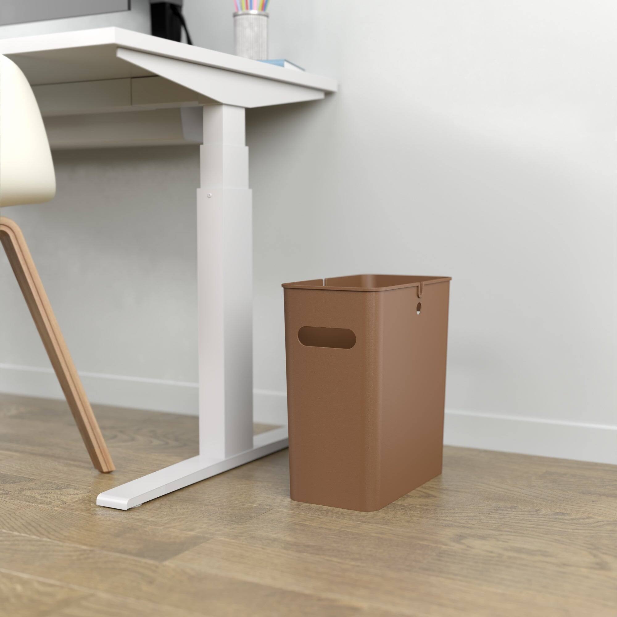 Angle. iTouchless - 4.2 Gallon SlimGiant Wastebasket (6-Pack) - Silver.