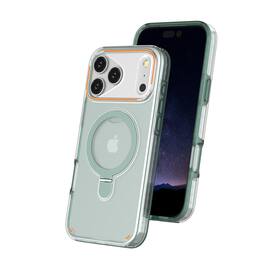 Dteck - Mag Safe Case for Apple iPhone 17 Pro Max,Slim Clear Matte Cover with Foldable Ring Kickstand,Rugged Shockproof Shell - Mint