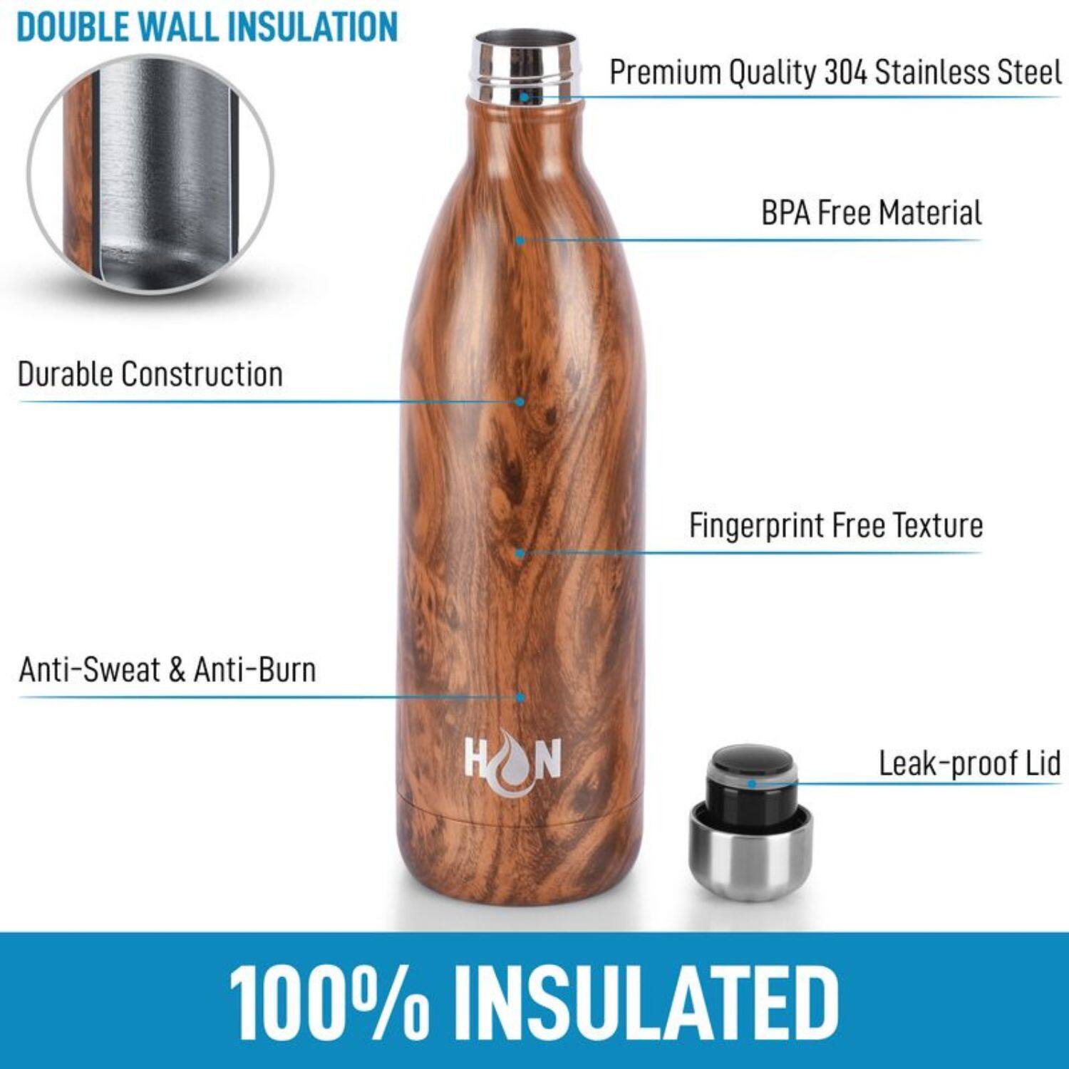 DOUBLE WALL INSULATION

- Premium Quality 304 Stainless Steel
- BPA Free Material
- Durable Construction
- Fingerprint Free Texture
- Anti-Sweat & Anti-Burn
- Leak-proof Lid

100% INSULATED