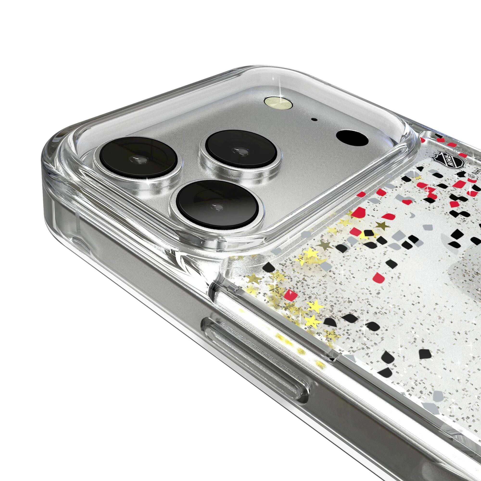 Alt View 2. Keyscaper - Carolina Hurricanes iPhone Confetti Glitter Case - 16 Pro Max - Multicolor.