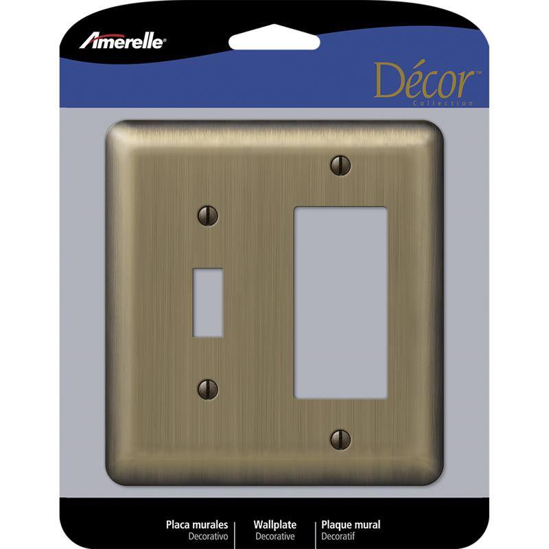 AMERELLE - Devon Brushed 2 gang Stamped Steel Decorator/Toggle Wall Plate 1 pk - Brass price history on PriceWatchPro