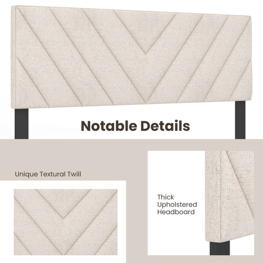Notable Details

Unique Textural Twill

Thick Upholstered Headboard