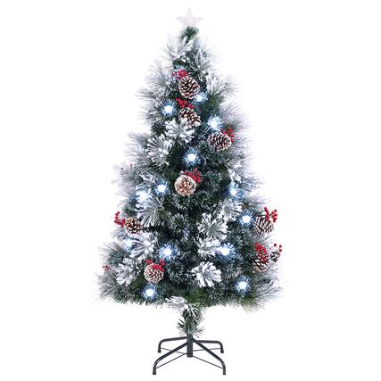 Front. Gymax - Gymax 5 FT Flocked Christmas Tree Artificial Xmas Tree w/170 Branch Tips &Pine Needles - Green, White.