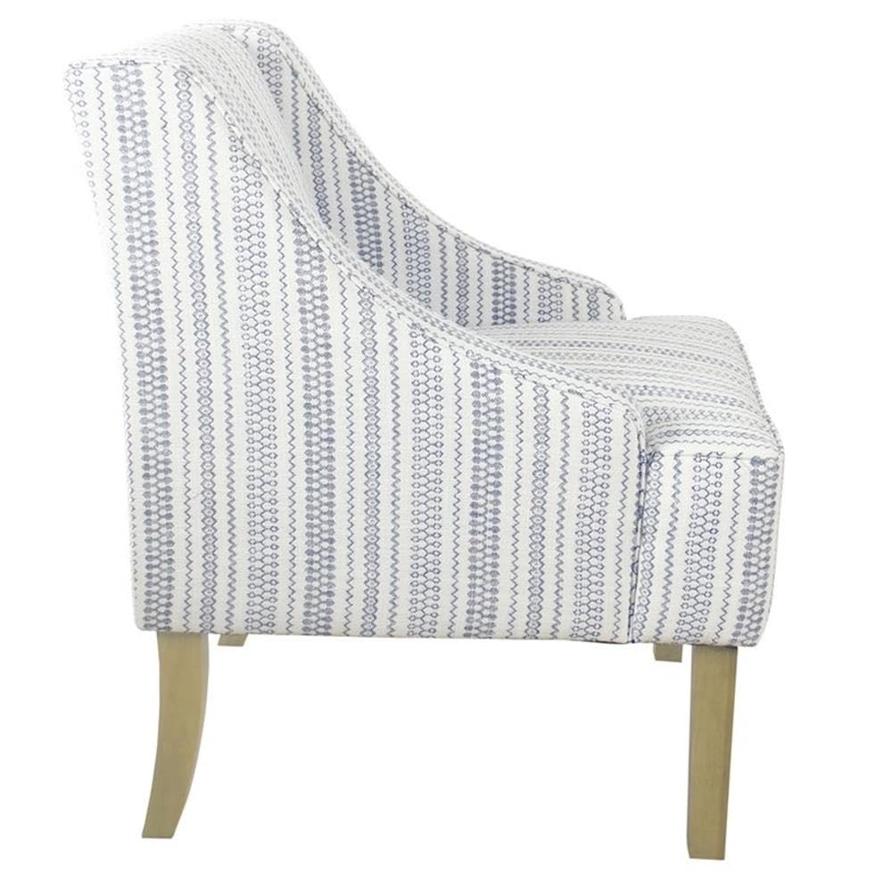 Alt View 2. JETRANSPORT - Swoop Arm Accent Chair Blue And White Farmhouse Stripe 100% PolyesterACCENT CHAIRS: Theseating solution for... - Blue and White Farmhouse Stripe.