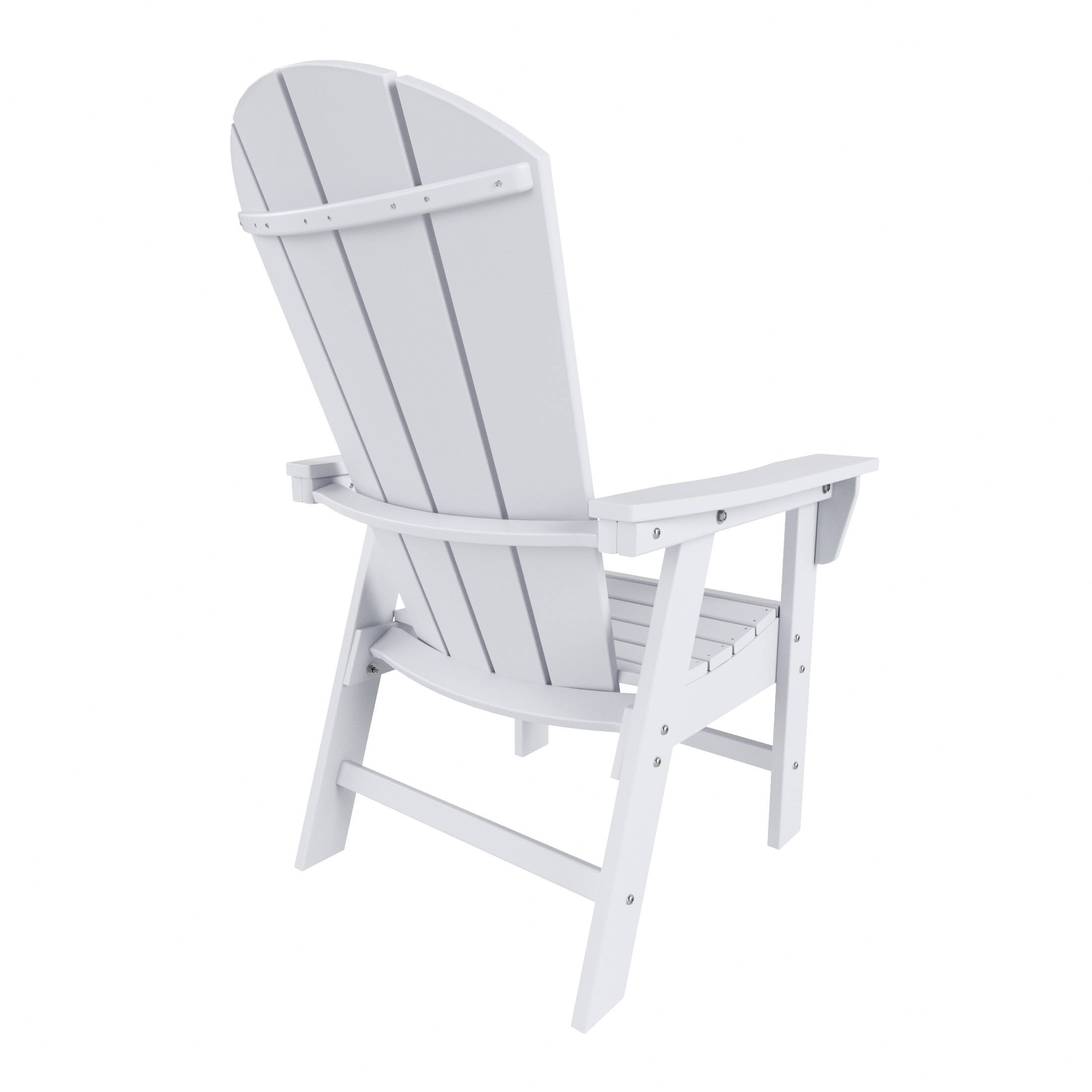 Back. WestinTrends - WestinTrends Malibu Outdoor Patio HDPE Plastic Adirondack Dining Chair - White.