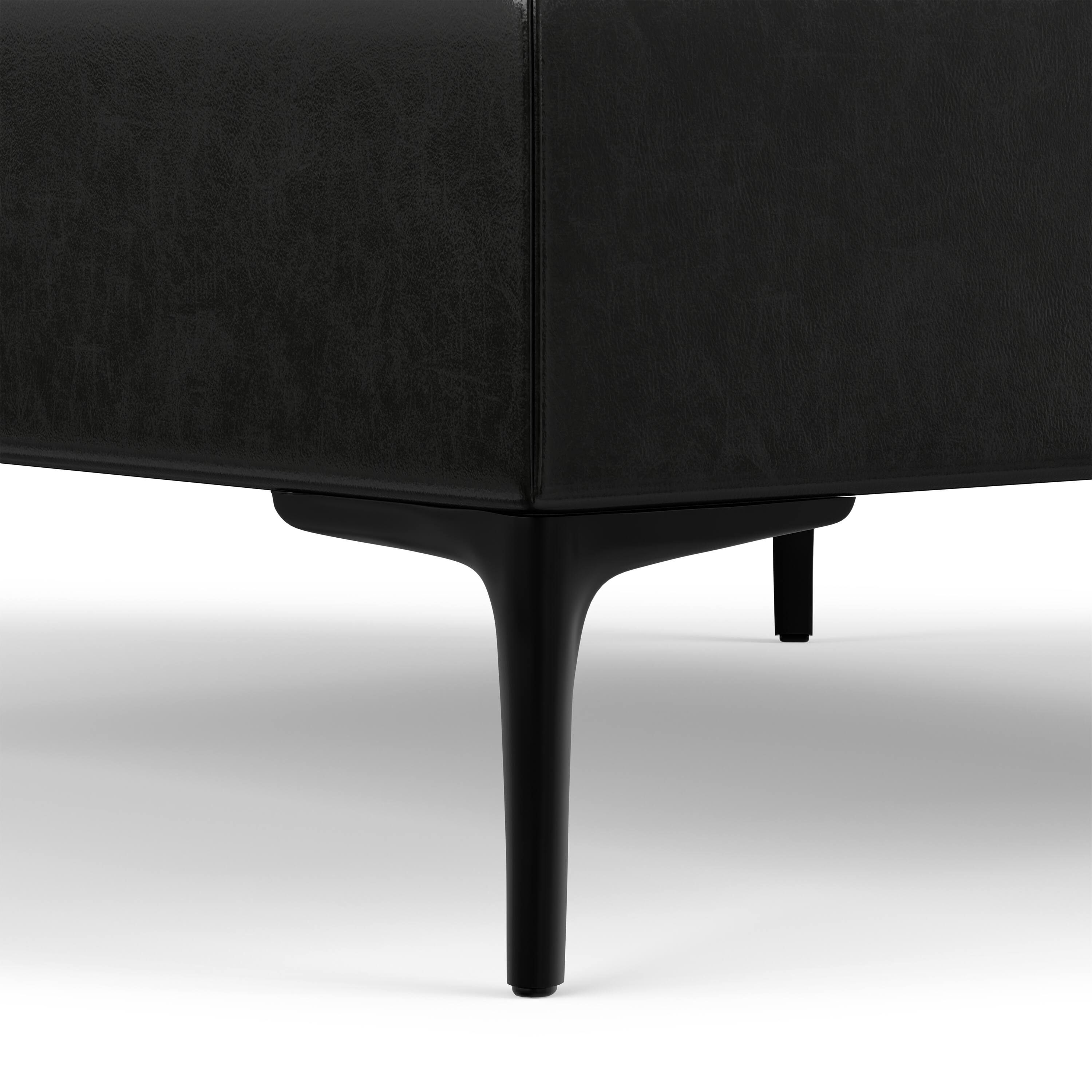 Alt View 7. Simpli Home - Laura 36 inch Transitional Square Mid Century Lift Top Storage Ottoman in Midnight Black Vegan Faux Leather, Assembled - Midnight Black.