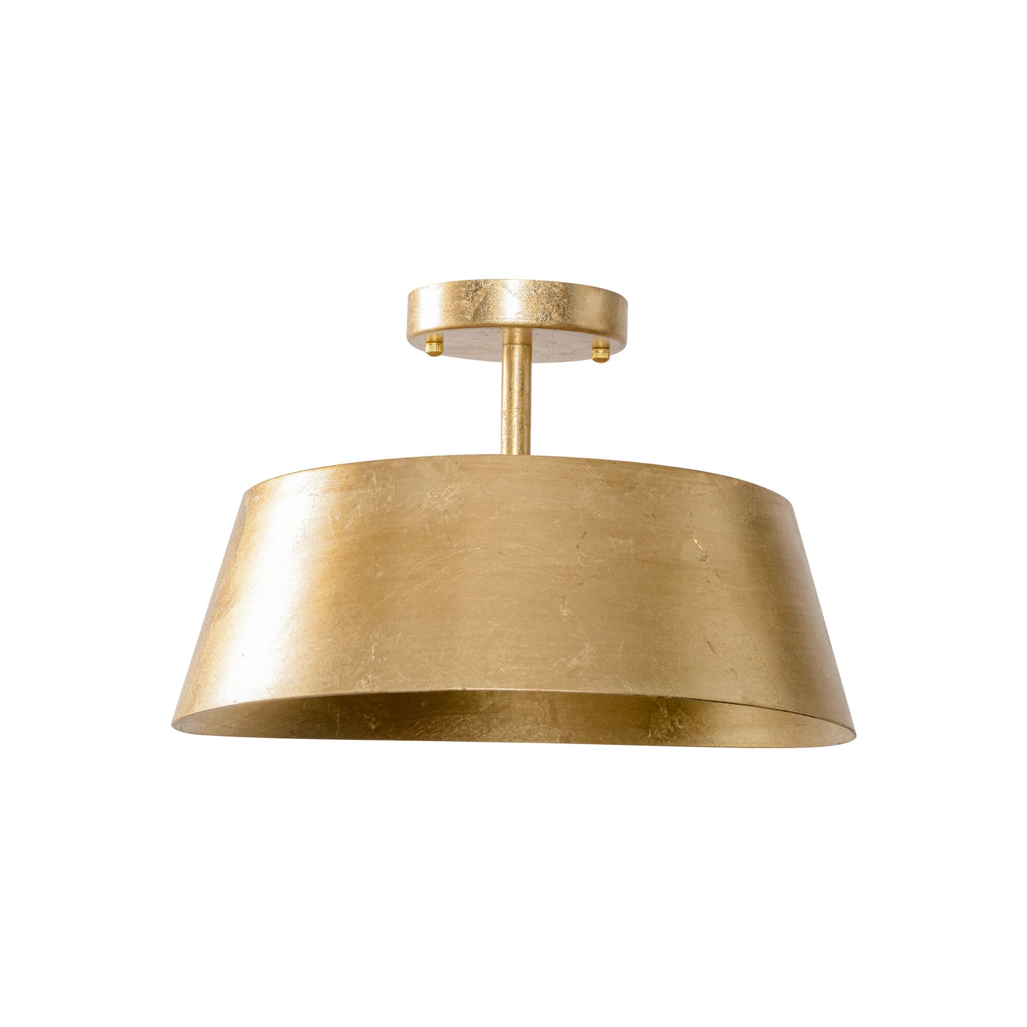 Alt View 1. Parrot Uncle - 15-inch 3-Light Golden Semi Flush Mount Lighting - Gold.