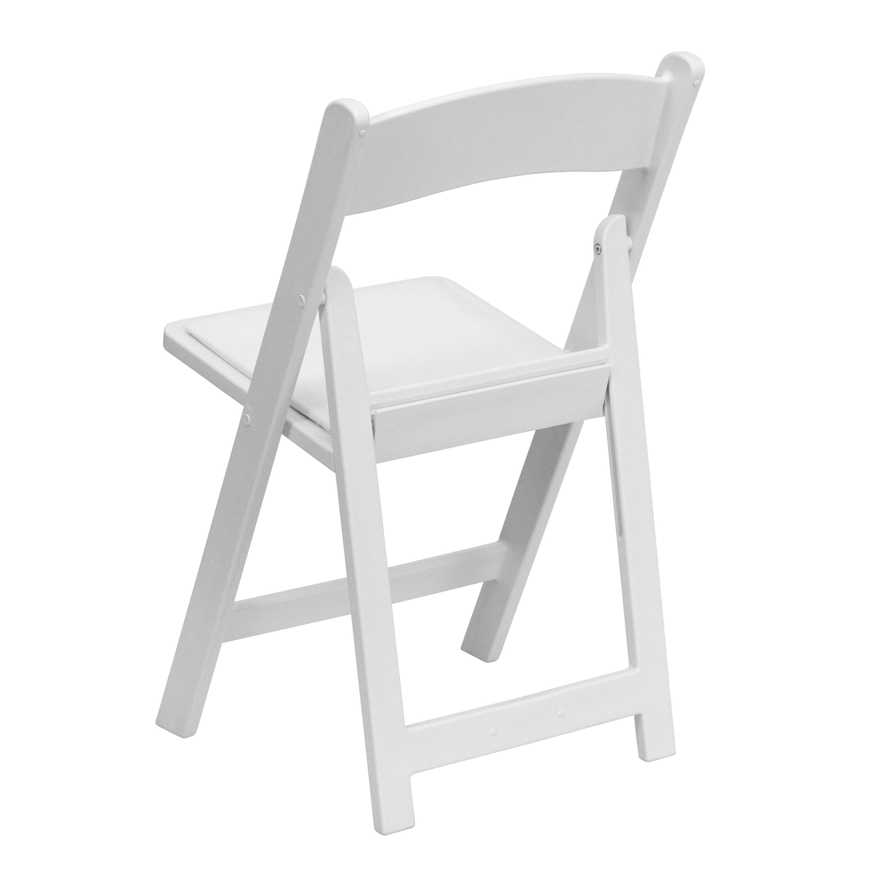 Alt View 5. Emma + Oliver - Folding Chair - Resin– 2 Pack 800LB Weight Capacity Event Chair - White.