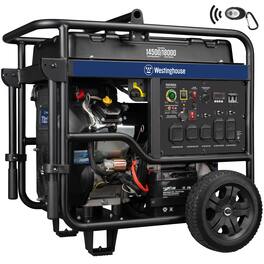 Westinghouse - 18,000/14,500-Watt Gas Powered Portable Generator with Remote Electric Start, Low THD, and 50 Amp Outlet - Blue