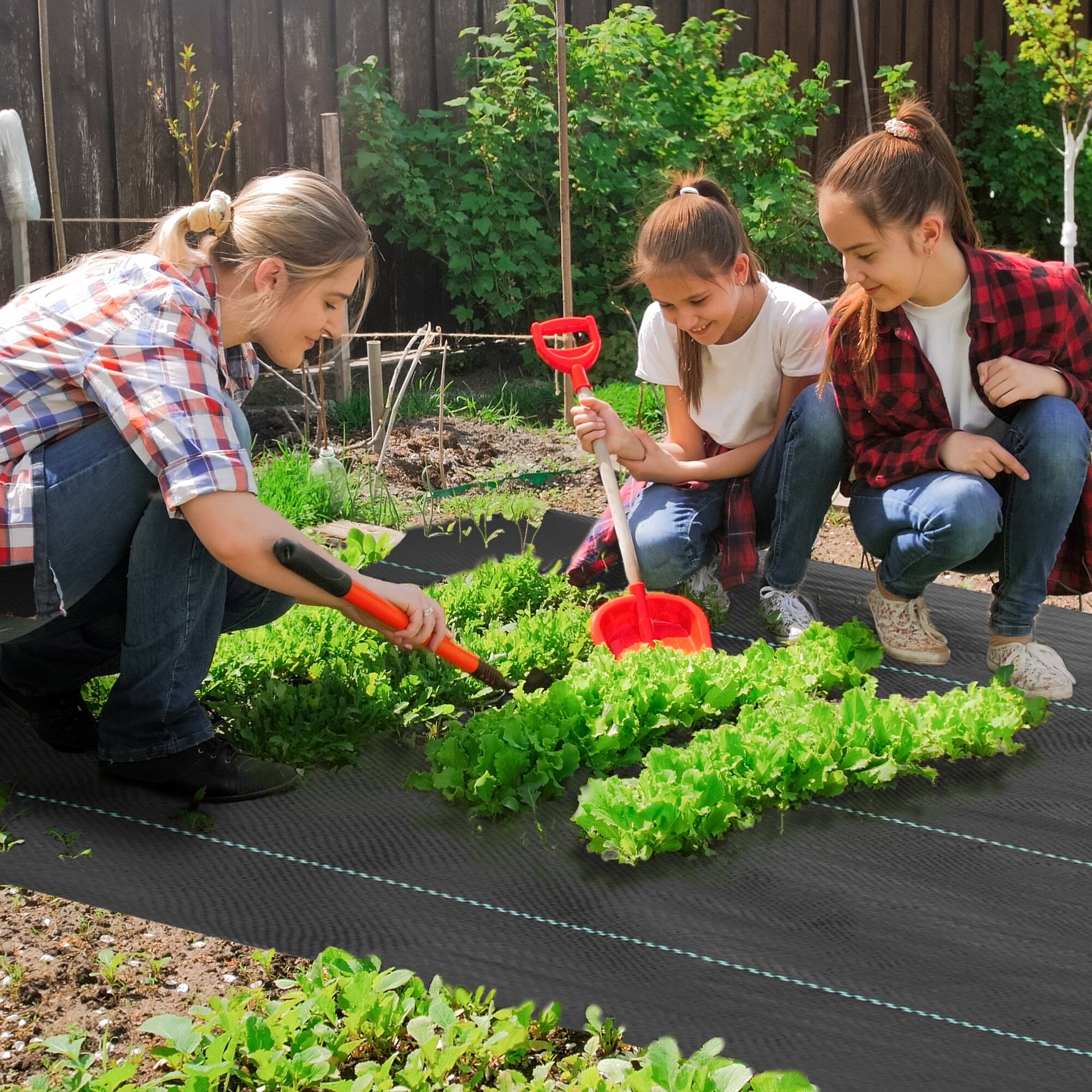 Alt View 1. Outsunny - 6FT x 300FT Weed Barrier Landscape Fabric Heavy Duty, 5oz Woven Weed Control Fabric - Black.