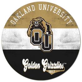 Jardine - Oakland Golden Grizzlies 20'' x 20'' Retro Logo Circle Sign - Gold