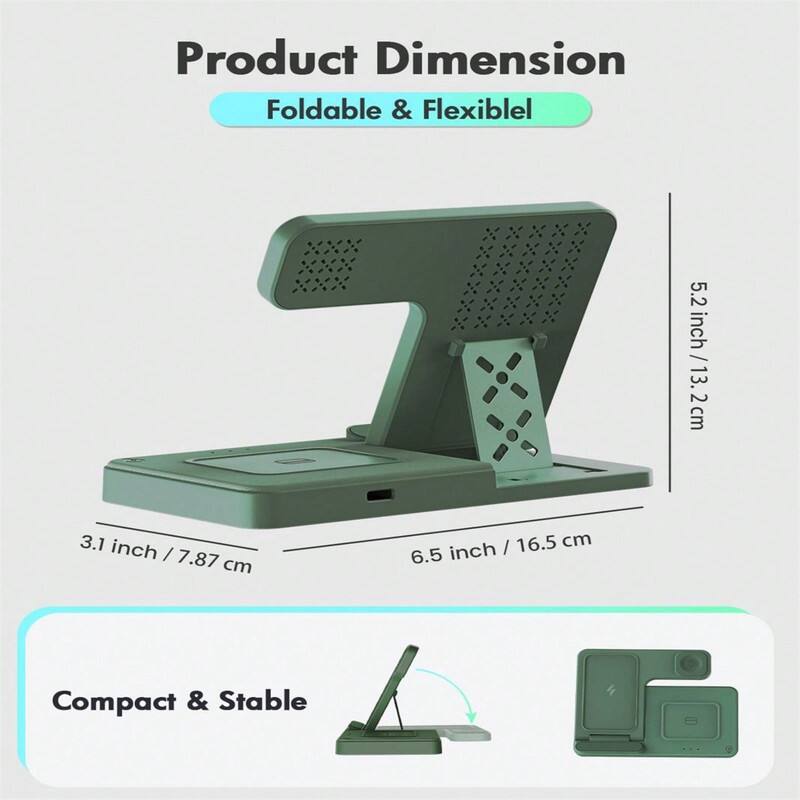 Product Dimension  
Foldable & Flexible  
5.2 inch / 13.2 cm  
3.1 inch / 7.87 cm  
6.5 inch / 16.5 cm  
Compact & Stable