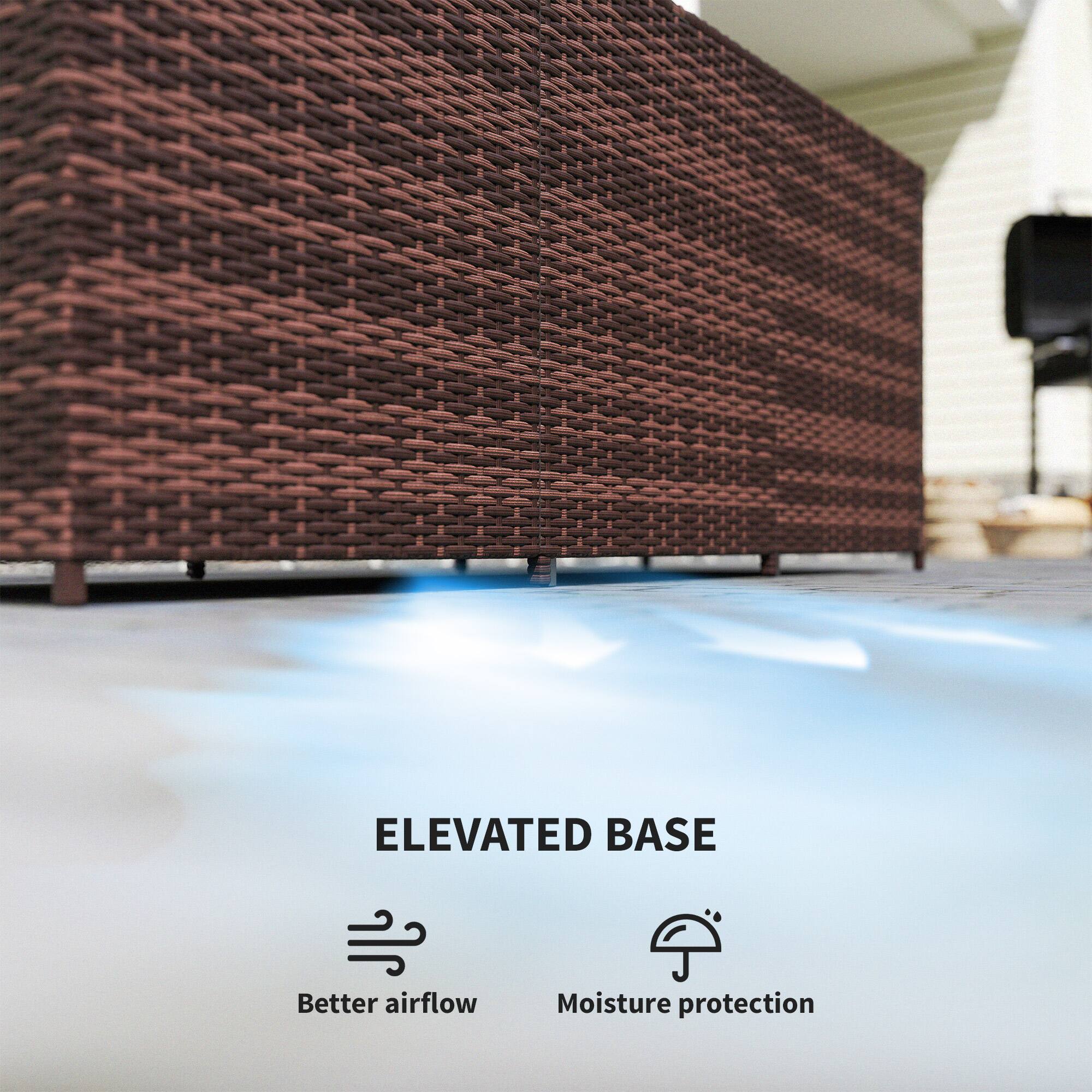 ELEVATED BASE
Better airflow
Moisture protection