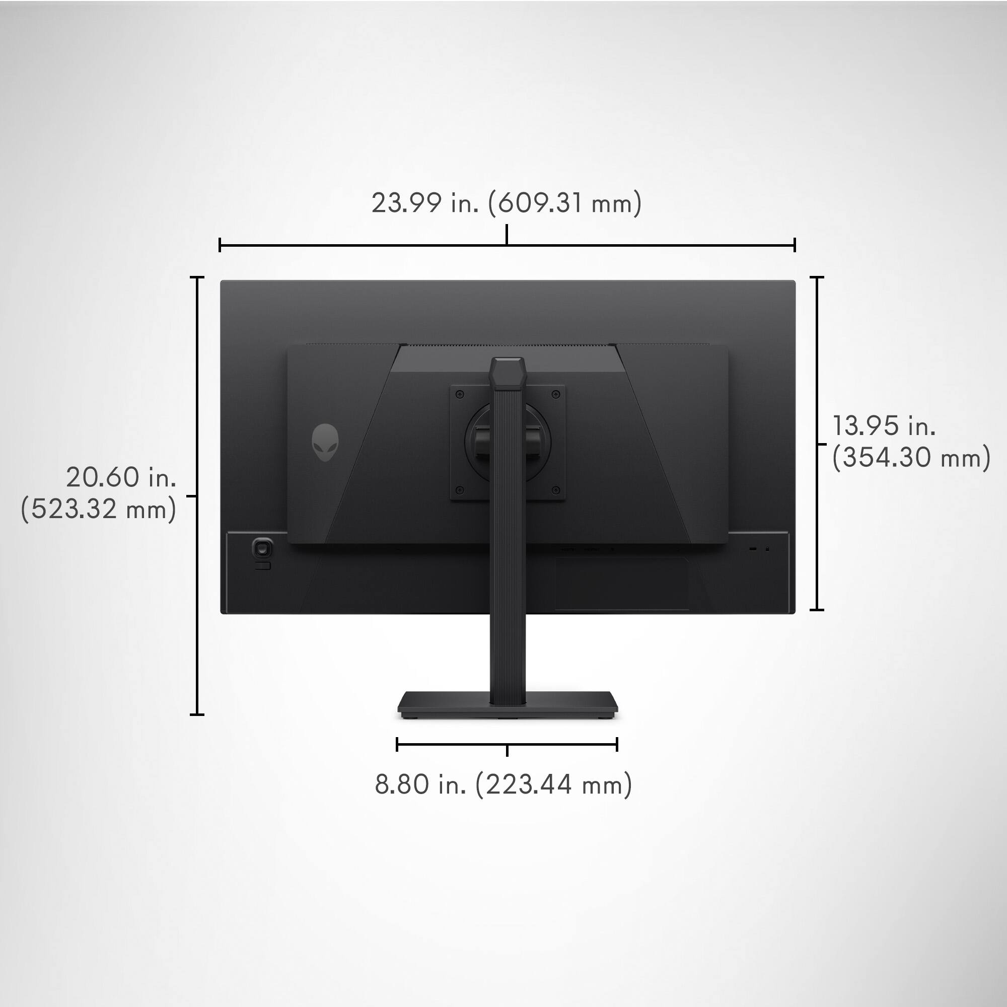 23.99 in. (609.31 mm)  
20.60 in. (523.32 mm)  
13.95 in. (354.30 mm)  
8.80 in. (223.44 mm)