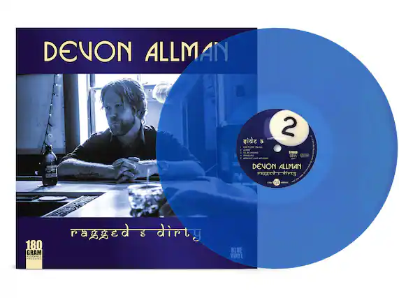 DEVON ALLMAN
ragged & dirty
180 GRAM AUDIOPHILE PRESSING
BLUE VINYL
1. CAN'T LOSE 'EM ALL
2. LEAP AROUND
3. TRAVELING
4. MIDNIGHT LAKE MICHIGAN
STEREO
33 1/3 RPM
DEVON ALLMAN
ragged & dirty
2