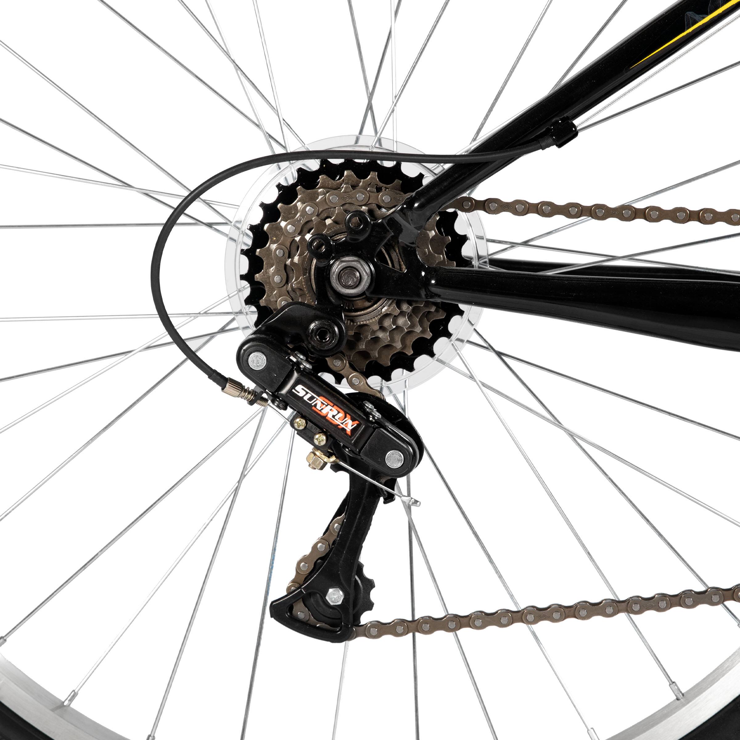 Alt View 8. HILAND - BAMCBASE Agave 27.5 inch Mountain Bike with Hi-Ten Steel Frame, Front Suspension Fork, 18 Speed MTB for Adult Men, Black - black.