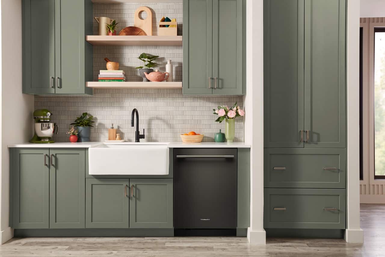 Alt View 9. KitchenAid - 24" Top Control Built-In Dishwasher with 360 Max Jets Third Rack and Advanced ProDry System, 44 dBA - Black Ore.