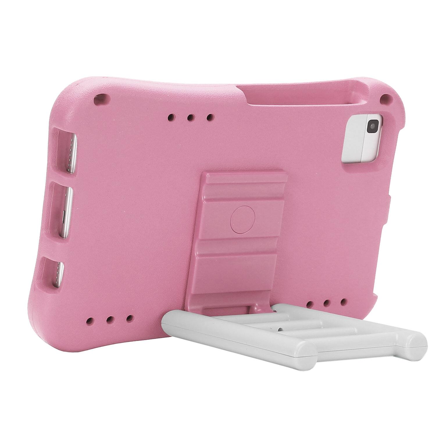 Left. Dteck - for Samsung Galaxy Tab A9 8.7" 2023 (SM-X110/X115) Rugged Case,Shockproof Heavy Duty EVA Cover with Rotating Stand - Pink.