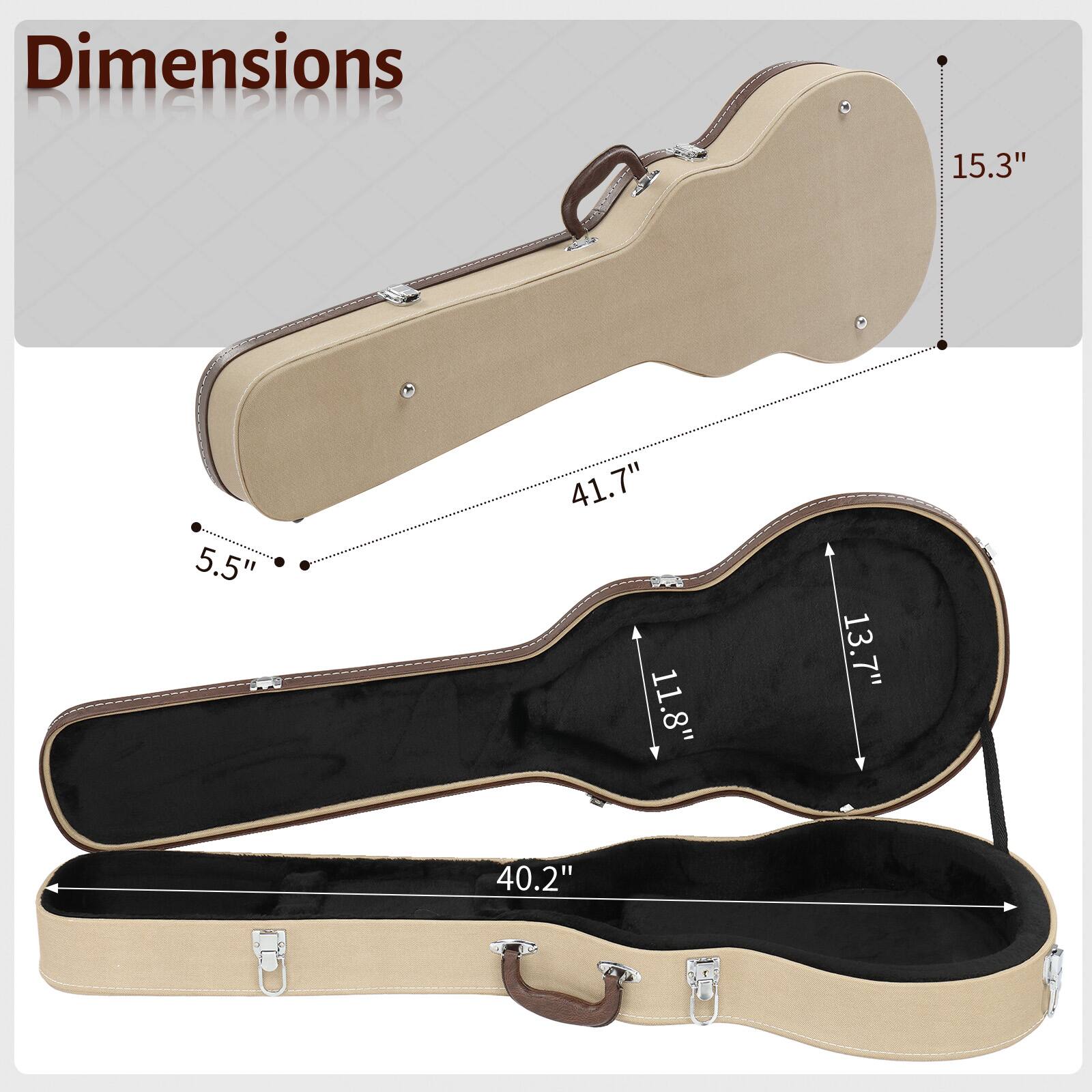Dimensions | 15.3" 5.5" 41.7" 11.8" 13.7" 40.2"
