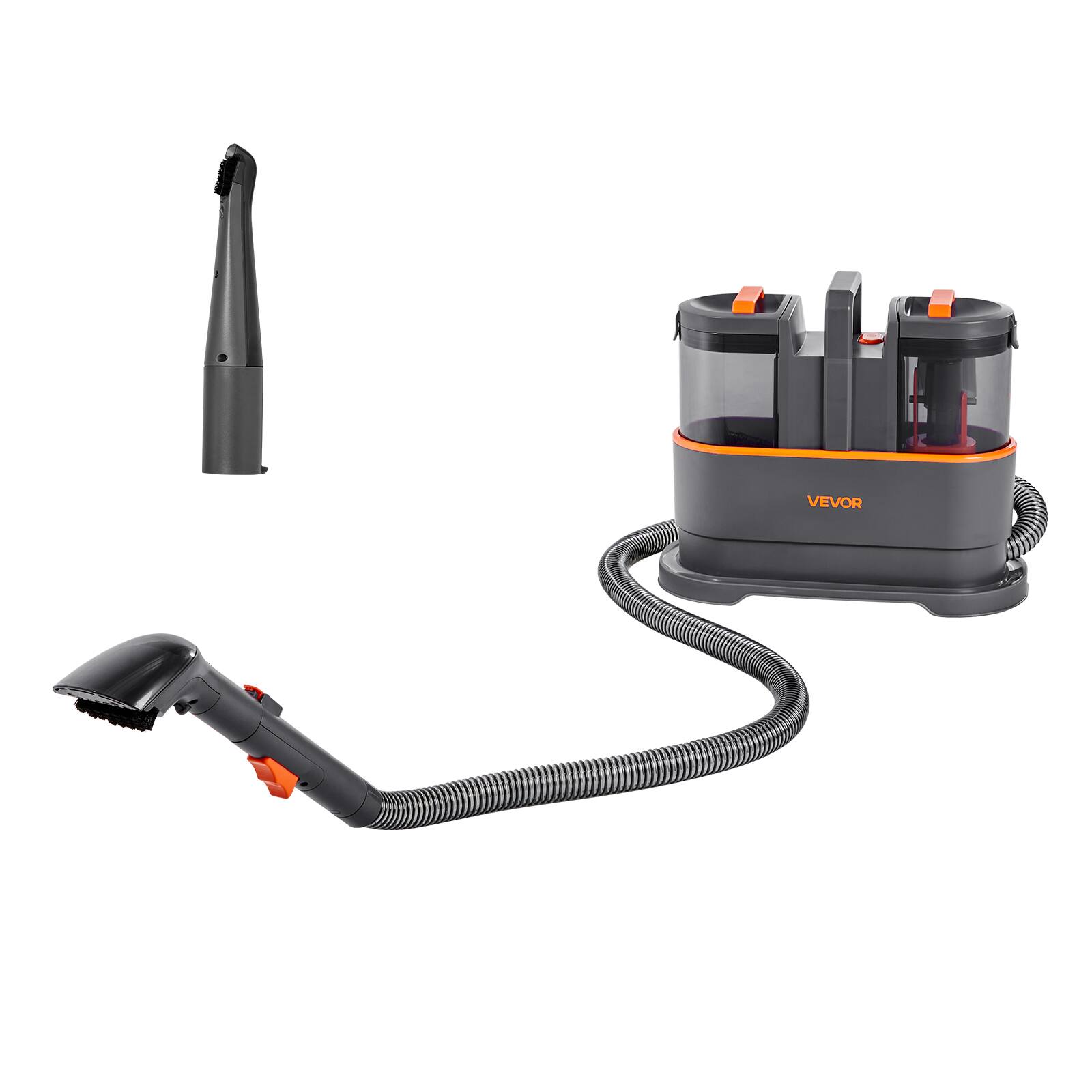 Alt View 5. VEVOR - Carpet Cleaner Machine, 50.72 oz Clean Water Tank & 27.05 oz Dirty Water Tank, Portable Upholstery Shampooer - Dark Gray;Orange.