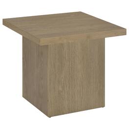 Manhattan Lane - Darla Square Side-End Table, Block-Like Base, Wood 24 Inch - Latte Brown